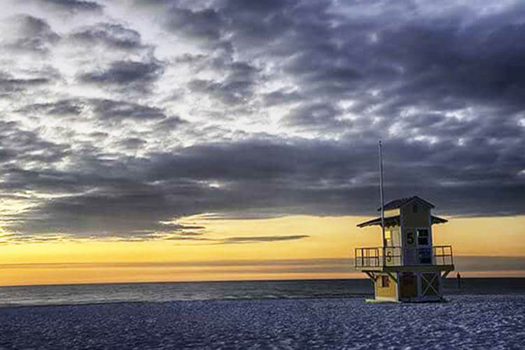 Clearwater Beach, Florida at Sunset on the west coast of Florida.