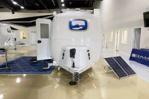 fiberglass camper trailer front solar panels