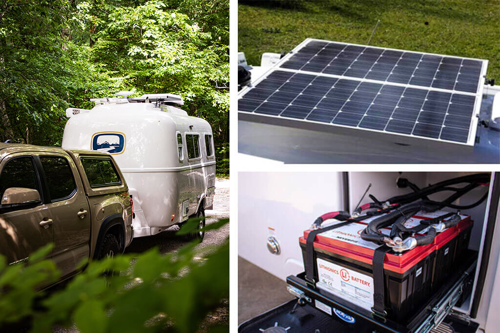legacy elite 1 small travel trailers solar panel package battery inverter