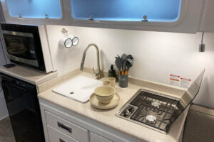 Kitchen Galley View for Camper Trailer