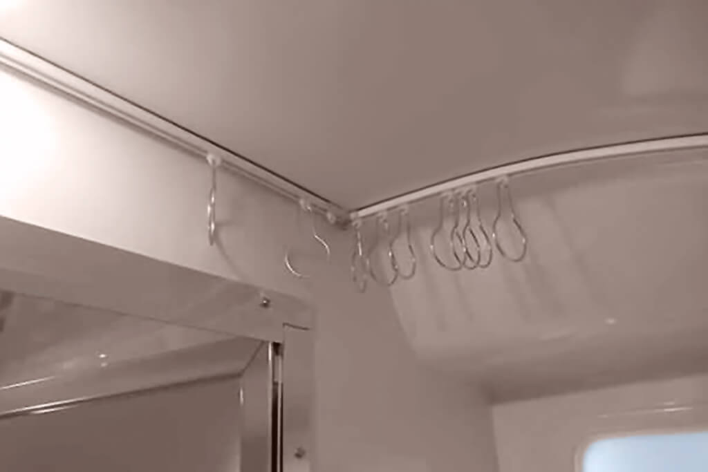 shower curtain track bathroom
